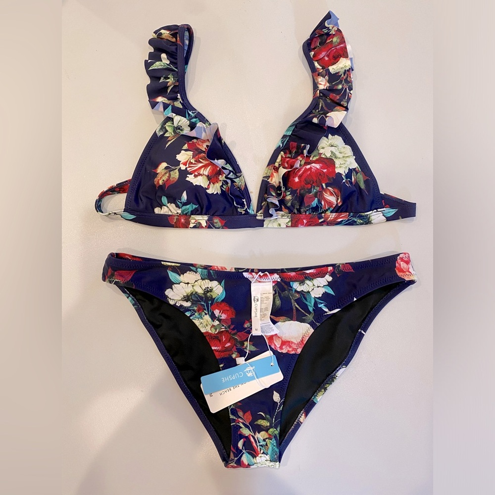 CUPSHE Bikini Floral Print Two Piece Swimsuit